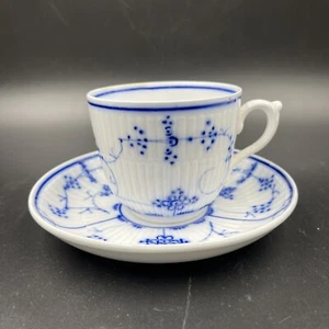 Villeroy & Boch Demitasse Cup Saucer COPENHAGEN Pattern Flow Blue Antique - Picture 1 of 9