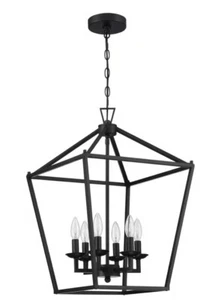 Hukoro Alfa 16 in. 6-Light Geometric Cage Lantern Pendant Light Bin96 - Picture 1 of 9