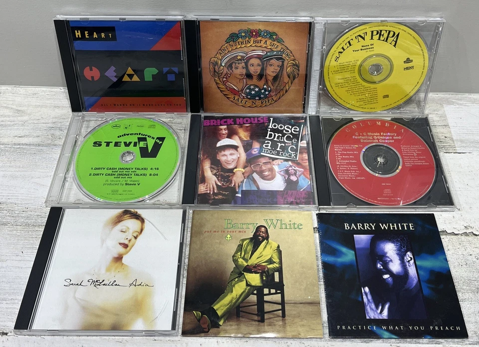 Lot of (9) Various CD Samplers & Promos Pop Soft Rock Rap RARE Salt-N-Pepa Heart - Image 1 of 4