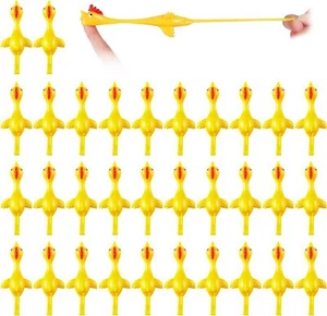 Sumind 32 Pieces Sling Shot Chicken Catapult Toy, Flying Chicken Toy, Stretchy C - Picture 1 of 3