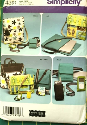 Simplicity 4391 Sewing Pattern for Bags and Accessories 2005 Elaine Heigl Uncut - Image 1 of 2