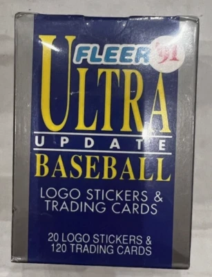 1991 FLEER ULTRA BASEBALL UPDATE FACTORY SEALED BOX WITH LOGO & STICKERS - Image 1 of 2