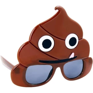 Sunglasses Sun-Staches Official Poop Emoji UV 400 One Size SG2355 - Picture 1 of 3