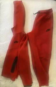 Nike Sportswear Winterized Tech Youth Red Size Small Hoodie And Medium Pants - Picture 1 of 8