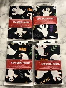 1 Yard Season Fabric Ghost Boo 100% Cotton 36"x 44" Lot Of 4 - Picture 1 of 2