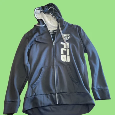 Chaqueta con Capucha FC Barcelona Cremallera Licencia Oficial Para Hombre Mediana Med Negra Foto 1 de 4