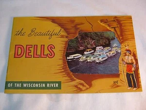 Wisconsin Dells Souvenir Booklet Wis Boat Rides Stand Rock 1950's Vintage  - Picture 1 of 10