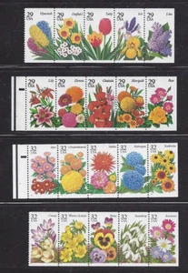 US Scott # 2764a, 2833a, 2997a, 3029a Flowers Booklet - Picture 1 of 1