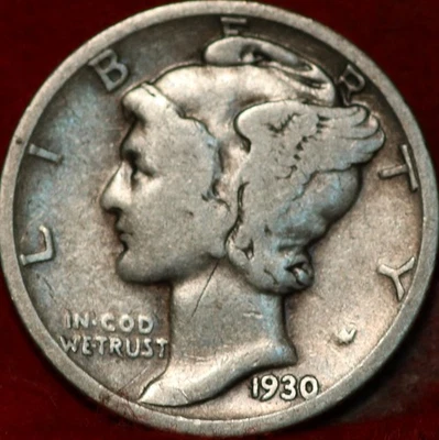 1930-S San Francisco Mint Silver Mercury Dime - Image 1 of 2