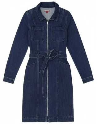 Vestido vaquero manga larga para mujer JOE BROWNS UK 10 pequeño azul marino algodón CB10 Foto 1 de 4