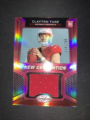 2023 Certified New Generation Jerseys Mirror Pink /299 Clayton Tune Rookie RC - Image 1 of 2