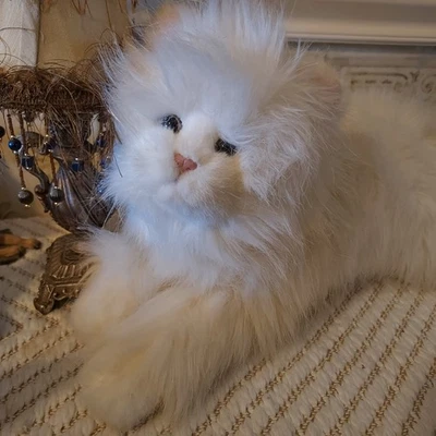 VTG Russ Berrie Princess Persian Cat Plush  Large White Long Hair Cat, Realistic - Image 1 of 4