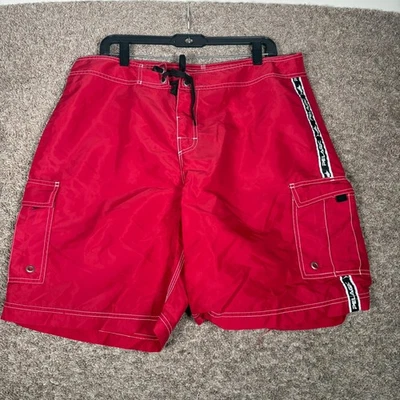 Pantalones cortos de natación de pesca de nailon rojos pelágicos para hombre talla 36 Foto 1 de 4