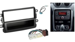 KIT Marco  radio Dacia Renault Captur Lodgy Dokker Duster 1din NEGRO MATE - Imagen 1 de 6