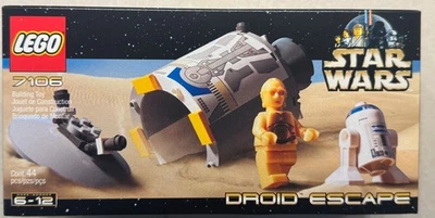 HOT! Lego # 7106 - Droid Escape (ANH) (2001) (44 pcs) (Figs: R2-D2, C-3PO) MISB - Image 1 of 4