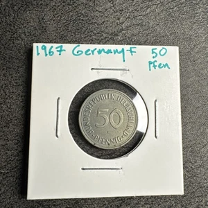 1967 -F Germany 50 Pfennig AU. Non Magnetic Stuttgart Mint - Picture 1 of 4