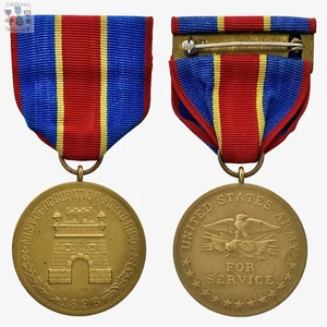 U.S. ARMY OF OCCUPATION OF PORTO RICO MEDAL MEDALLIC ART CONTRACT CRIMP BROOCH - Picture 1 of 9