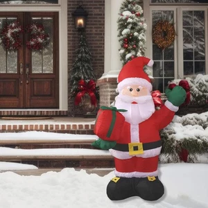 Christmas Inflatable Santa Claus Roof Built in LED Light Yard Decoration - Picture 1 of 7
