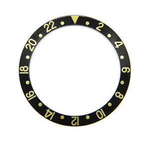Genuine Rolex GMT-MASTER II 16713 16718 Black & Gold Bezel Insert OCWC#4915 - Picture 1 of 4