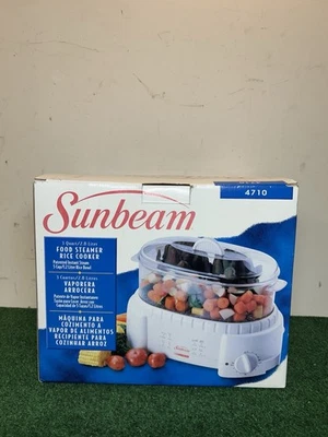 Oster Sunbeam Instant Steam 4711 Food Veggie Steamer Rice Cooker 2 Tier 6 Quart - Image 1 of 4