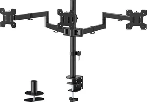 WALI Triple Monitor Arm for Screen Up to 27 Inch, Articulating Black  - Picture 1 of 8