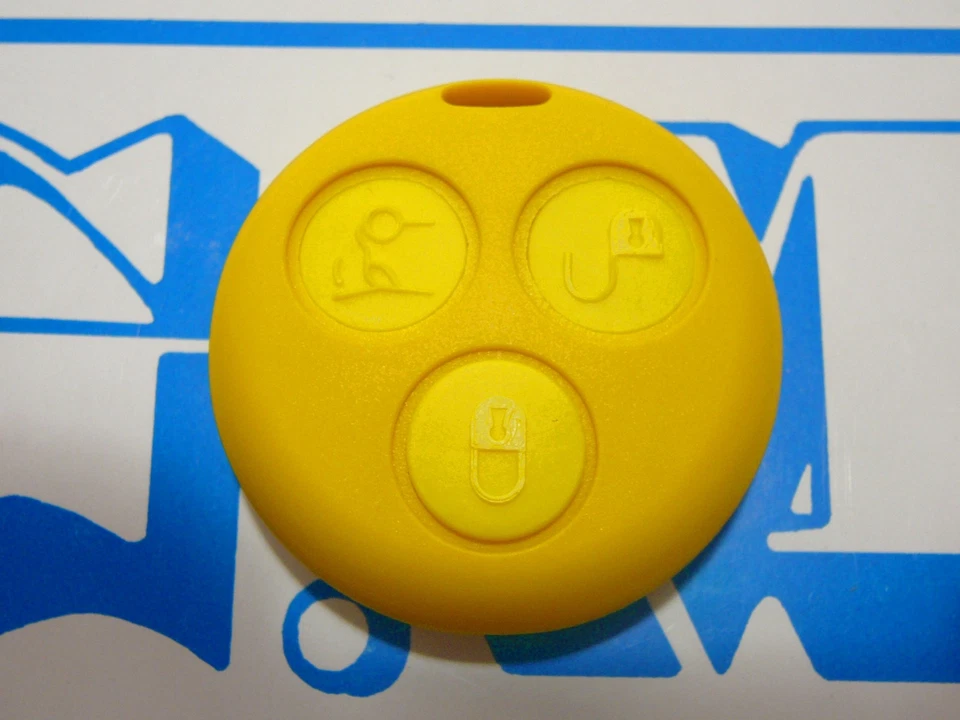 COVER E TASTI GIALLO SMART FORTWO 450 3 PER TELECOMANDO USA TUA CHIAVE ORIGINALE - Immagine 1 di 1