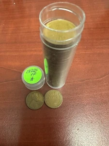 1925-S Lincoln Wheat Cent Penny 50 Coin roll Circulated - Picture 1 of 3