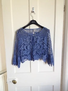 Atemberaubende Spitzenjacke im Vintage-Stil schöne mittelblaue Farbe One Size  - Bild 1 von 7