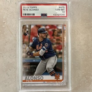 2019 Topps #475 Pete Alonso New York Mets RC Rookie PSA 10 GEM MINT