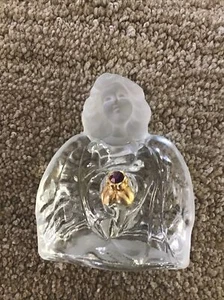 FENTON Guardian Angel Pink Tourmaline Stone (October) Glass Figurine ~ Marked - Picture 1 of 3