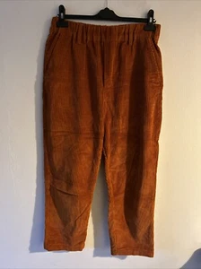 TOAST Gabi Pull On Elasticated Trousers Orange Rust Cords - Size 12 - Picture 1 of 6