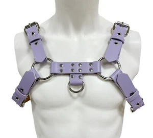 Men Bulldog Harness Leather Harness Adjustable Buckle Body Chest Harness Costume - Picture 1 of 32
