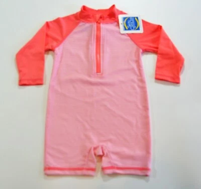 Body de natação infantil Sun & Sky 12-18M com UPF 50+ proteção solar laranja coral - Imagem 1 de 4