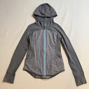 Ivivva Lululemon Ready to Perform Jacket Girls 10 Gray Full Zip Hood Sweatshirt - Picture 1 of 11