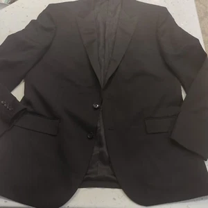 J Crew Crosby Mens Suit Coat 44L Solid Black Loro Piana Wool Jacket Staple - Picture 1 of 15