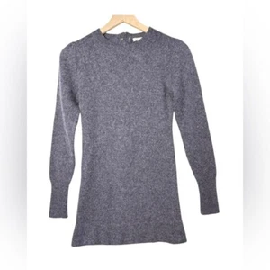Vestido Suéter Sandro Paris Ancolie Gris Mezcla Lana Oscuro Academia Mini Talla 36 - Imagen 1 de 12