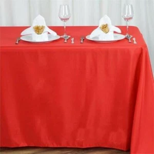 90x156-Inch RECTANGULAR Polyester Tablecloths Reception Catering Wedding Party - Picture 1 of 231