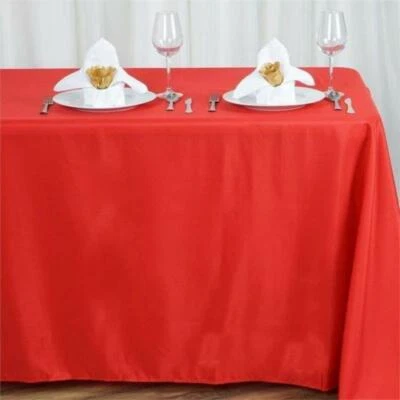 90x156-Inch RECTANGULAR Polyester Tablecloths Reception Catering Wedding Party - Image 1 of 2