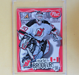 MARTIN BRODEUR  1997-98  POST CEREAL  Pinnacle   #30  New Jersey Devils