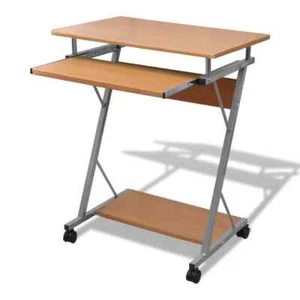 Computertisch Computerwagen PC Tisch Bürotisch Laptop auf Rollen braun - Bild 1 von 5