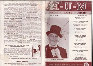 M-U-M MAGAZINE Magic,Unity,Might February 1956 - Picture 1 of 2