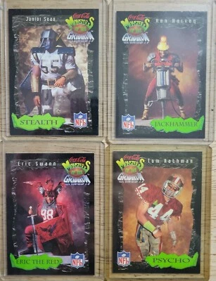 1994 COCA-COLA MONSTERS OF THE GRIDIRON FOOTBALL LOT SEAU SWANN HARVEY RATHMAN - Image 1 of 2