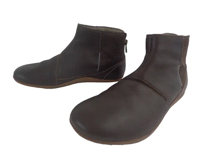 Botas de tornozelo femininas AHNU EUA 9,5M couro marrom Leela minimalista 1012082PRT - Imagem 1 de 4