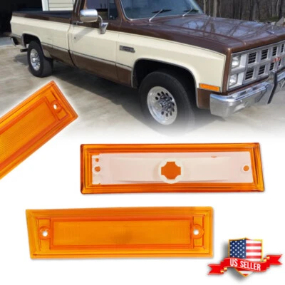 Amber Front Side Marker Lights For 81-91 Chevrolet C10 C20 C30 GMC C1500 C2500 - Image 1 of 4