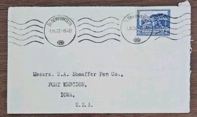 1937 South Africa to USA cover Groote Schuur 3d Bloemfontein to Ft. Madison Iowa - Image 1 of 4