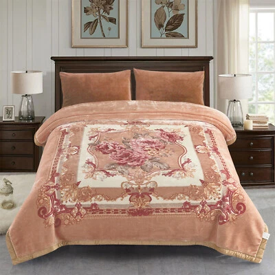 Manta de visón de lujo en relieve mantas de felpa coreana de lana edredón 85x95"" 9 lb Foto 1 de 4