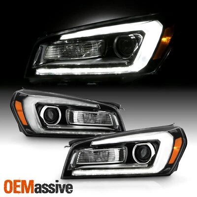 Par de faros proyectores de tubo LED negros para GMC Acadia 2013-2016 [tipo halógeno] Foto 1 de 4