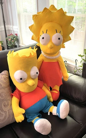 Bart Simpson and Lisa Doll Plush 38” Inches Matt Groening 20th Century Fox 2019 Cover