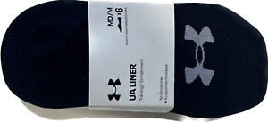 UNDER ARMOUR Women UA NoShow Liner Training Sports Socks Black/White 6 Pairs