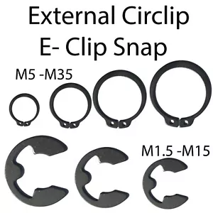 External Circlip E-Clip Snap Retaining Ring for Shaft 1.5mm to 35mm - Picture 1 of 6